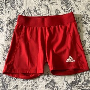 Adidas Climalite Spandex Shorts in Red